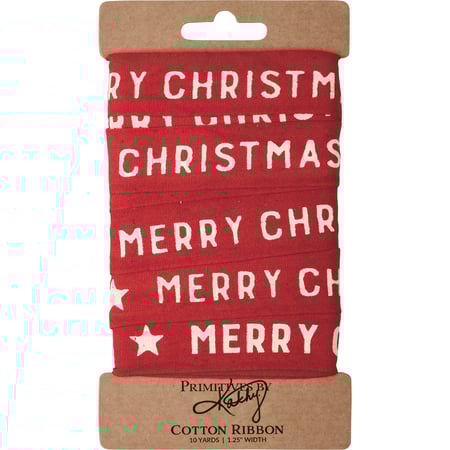 Merry Christmas Star Ribbon - Cotton
