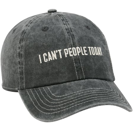 I Can't People Today Baseball Cap - Cotton, Metal