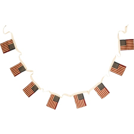 Small Primitive Flag Garland - Cotton