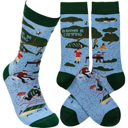 I'd Rather Be Camping Socks - Cotton, Nylon, Spandex