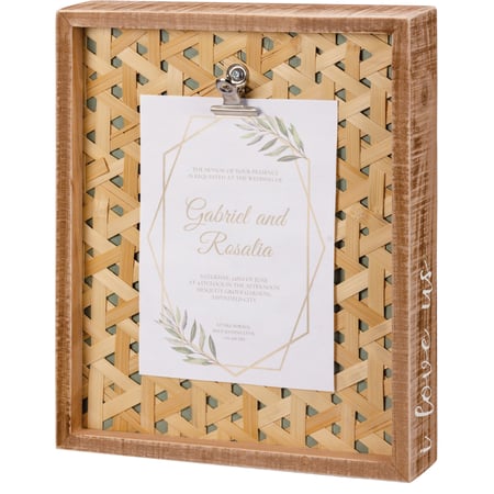 I Love Us Inset Box Frame - Wood, Rattan, Metal