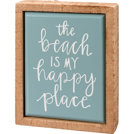 The Beach Is My Happy Place Box Sign Mini - Wood
