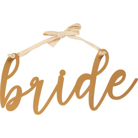Bride Sign Hanging Decor - Metal, Cotton
