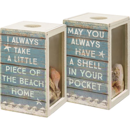 Always Have A Shell In Your Pocket Shell Holder - Wood, Paper, Glass