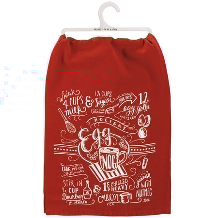 Egg Nog Recipe Kitchen Towel - Cotton