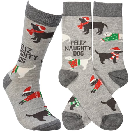 Feliz Naughty Dog Socks - Cotton, Nylon, Spandex