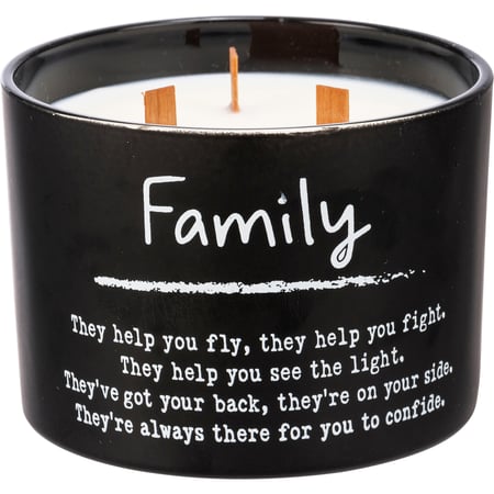 Family Poetry Candle - Soy Wax, Glass, Wood