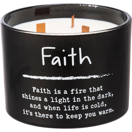 Faith Poetry Candle - Soy Wax, Glass, Wood