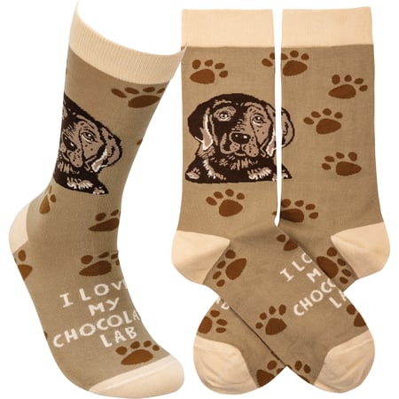I Love My Chocolate Lab Socks - Cotton, Nylon, Spandex