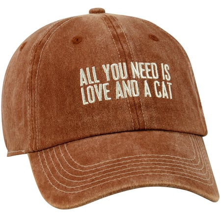 All You Need Is Love And A Cat Baseball Cap - Cotton, Metal