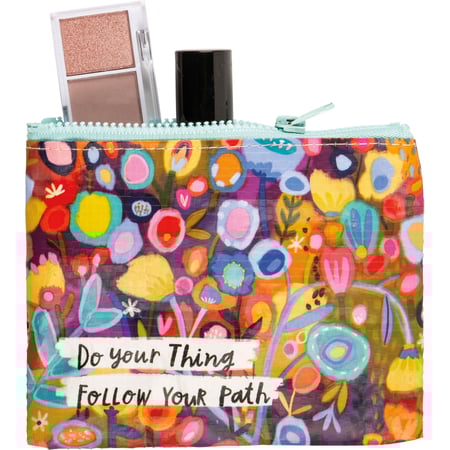 Do Your Thing Follow Your Path Zipper Wallet - Post-Consumer Material, Plastic, Metal