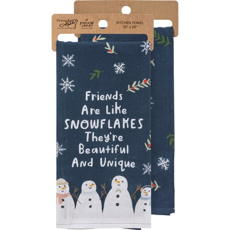 Friends Are Like Snowflakes Kitchen Towel - Cotton