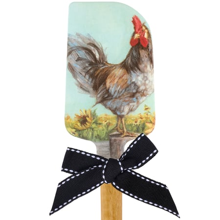 Rooster Spatula - Silicone, Wood