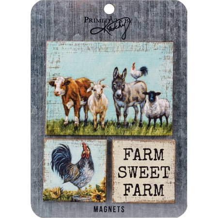 Farm Sweet Farm Magnet Set - Wood, Metal, Magnet