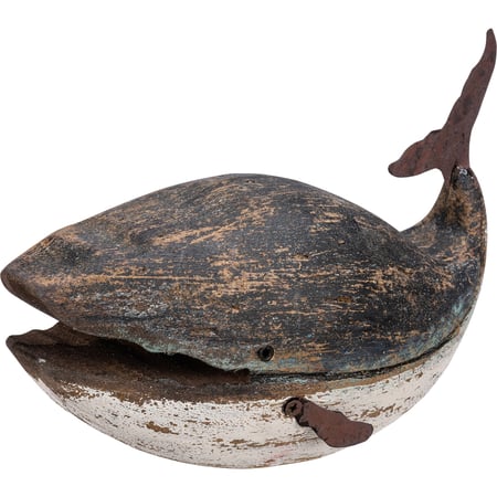 Medium Wooden Blue Whale Sitter - Wood