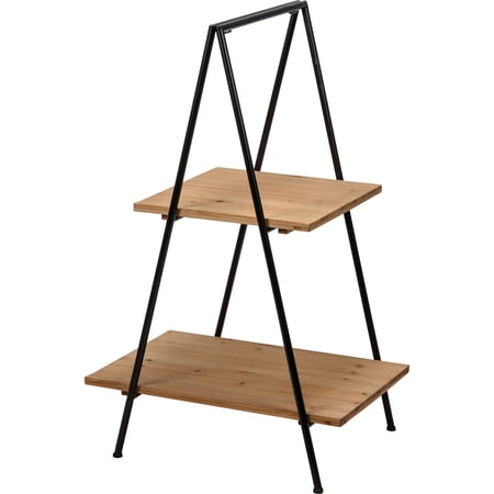 Two Tiered Wood Ladder Tray - Metal, Wood