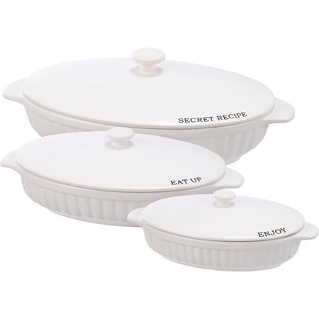 Enjoy Covered Casserole Set - Stoneware