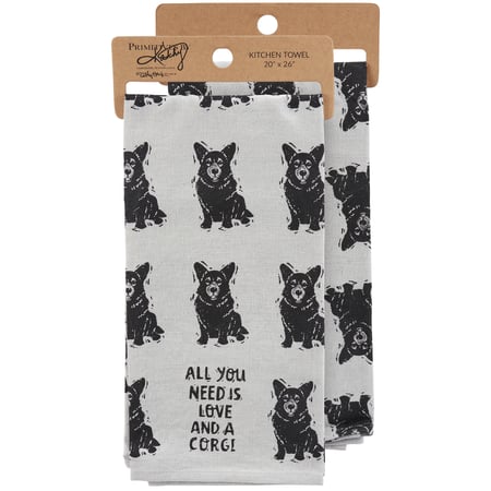 Love And A Corgi Kitchen Towel - Cotton