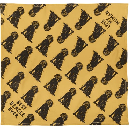 Beagle/Love My Human Large Pet Bandana - Cotton