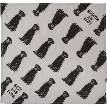 Lab/Love My Human Large Pet Bandana - Cotton