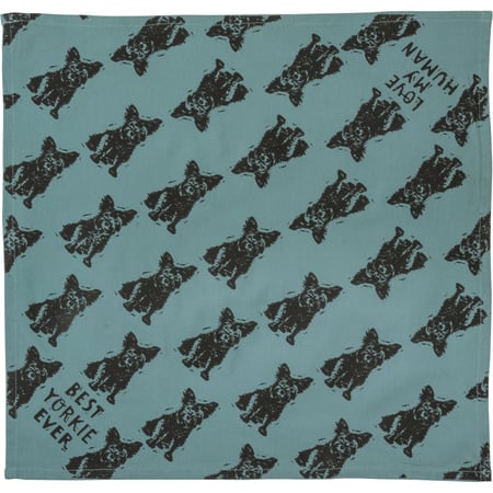 Yorkie/Love My Human Small Pet Bandana - Cotton