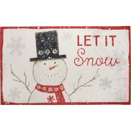 Let It Snow Rug - Polyester, PVC skid-resistant backing