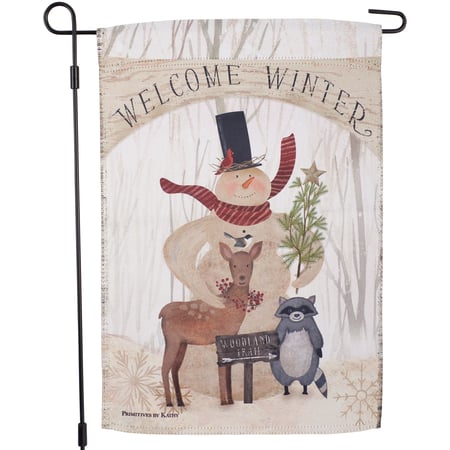 Welcome Winter Garden Flag - Polyester