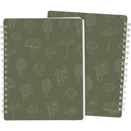 Mushrooms Spiral Notebook - Paper, Metal