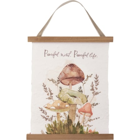 Peaceful Life Hanging Decor - Wood, Paper, Velvet