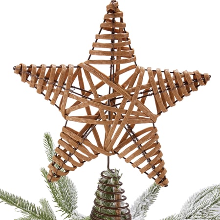 Natural Star Tree Topper - Rattan, Wire