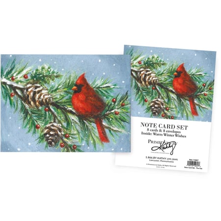 Winter Cardinal Note Card Set - Paper