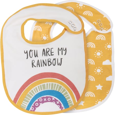 You Are My Rainbow Bib Set - Cotton, Metal