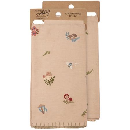 Mushroom Toss Kitchen Towel - Cotton, Linen