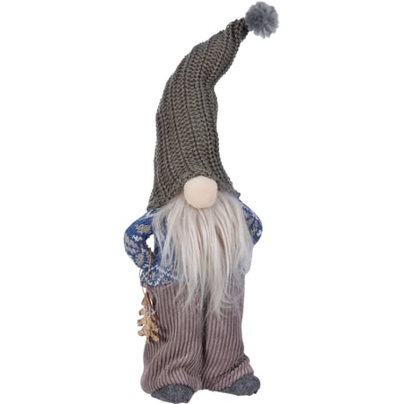 Standing Gray Gnome Sitter - Foam, Felt, Cotton