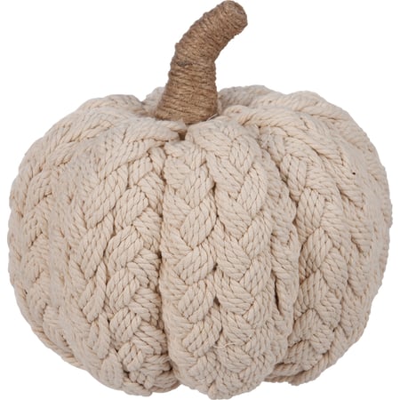 Cream Braided Pumpkin - Foam, Yarn, Jute