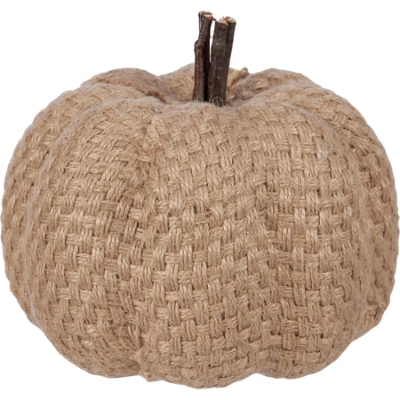 Burlap Pumpkin - Foam, Burlap, Wood
