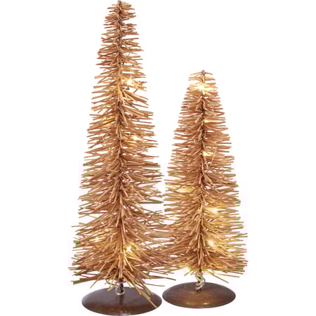 Lighted Rattan Tree Set - Rattan, Lights, Wire