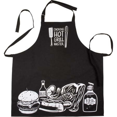 Smoking Hot Grill Master Apron - Cotton, Metal