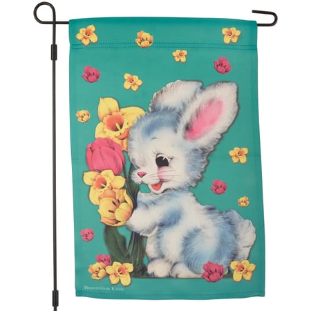 Vintage Easter Garden Flag - Polyester