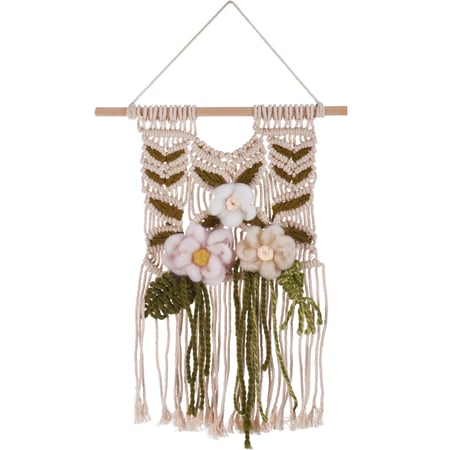 Floral Small Wall Hanging - Polyester, Wood