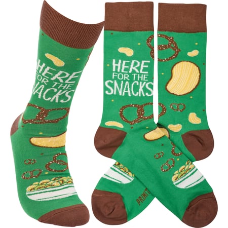 Here For The Snacks Socks - Cotton, Nylon, Spandex