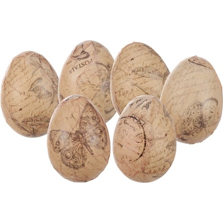 Vintage Paper Wooden Eggs - Wood, Paper
