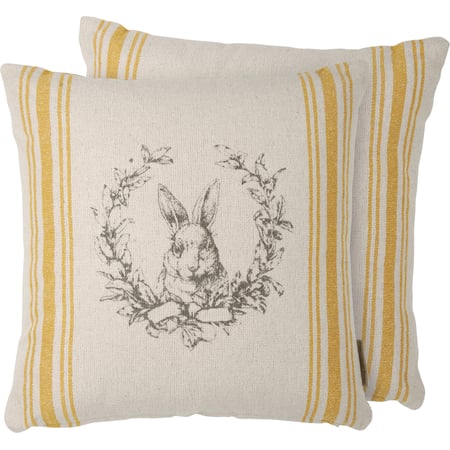 Rabbit Crest Pillow - Cotton, Zipper