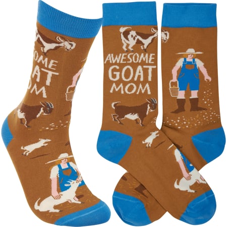 Awesome Goat Mom Socks - Cotton, Nylon, Spandex