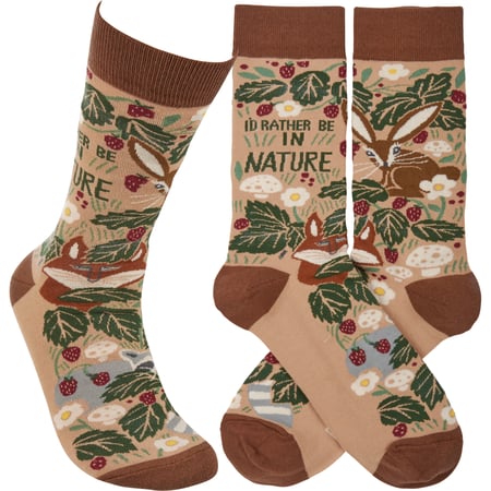 I'd Rather Be In Nature Socks - Cotton, Nylon, Spandex