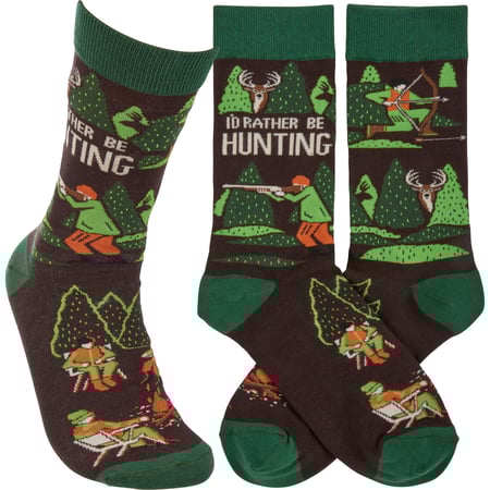 I'd Rather Be Hunting Socks - Cotton, Nylon, Spandex