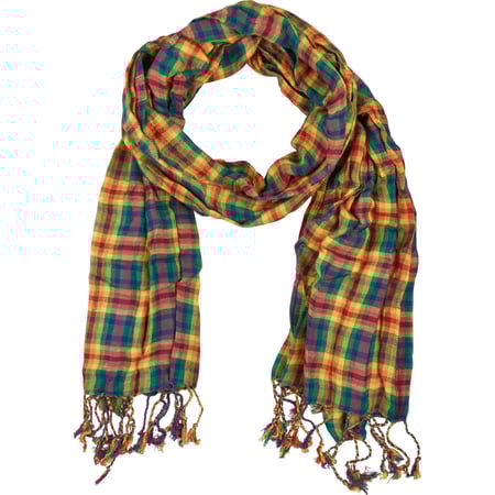 Rainbow Plaid Scarf - Rayon