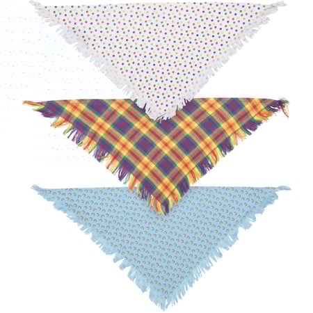 Rainbow Plaid Small Pet Bandana Set - Cotton