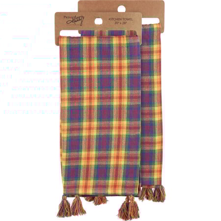 Pride Plaid Kitchen Towel - Cotton