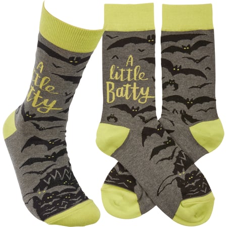 A Little Batty Socks - Cotton, Nylon, Spandex